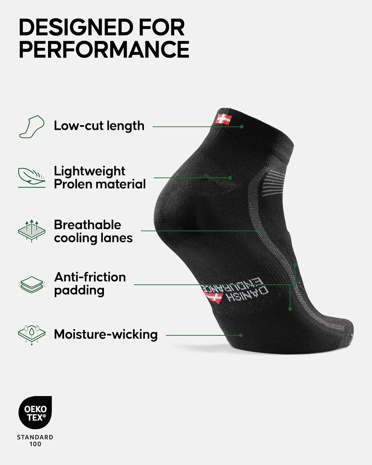 Cycling Socks, Low-Cut, Breathable for Men & Women, Unisex, 3-Pack
