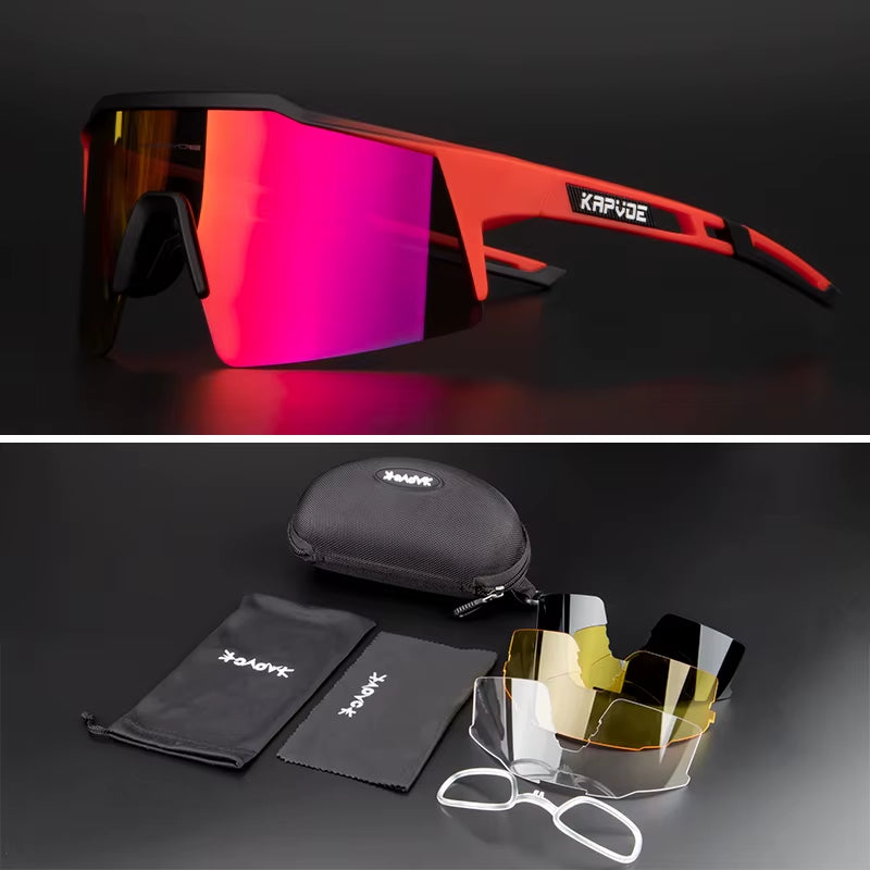 Kapove Cycling Glasses UV400 MTB Cycling Glasses Unisex Cycling Running Fishing Sports Sunglasses Polarized Cycling Sunglasses