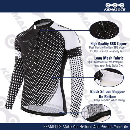 Wholesale 100% Polyester Men Cycling Jersey Quick Dry Bicycle Shirt Spring Full Sleeve Road Cycling Clothes Bike Jersey