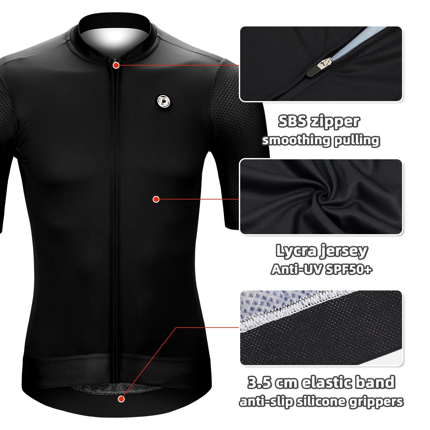 Cycling Jersey SPF 50 Anti-Uv Training Level Slim Fit Small Size Men Women Man Cycling Maillot Bike Jersey Cycling Shirt