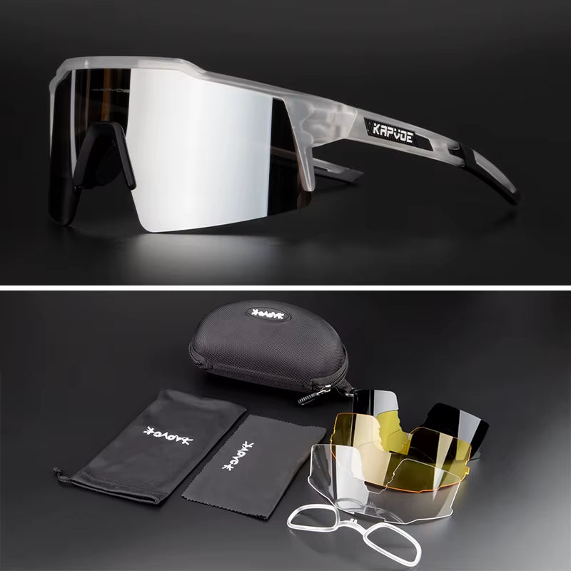 Kapove Cycling Glasses UV400 MTB Cycling Glasses Unisex Cycling Running Fishing Sports Sunglasses Polarized Cycling Sunglasses