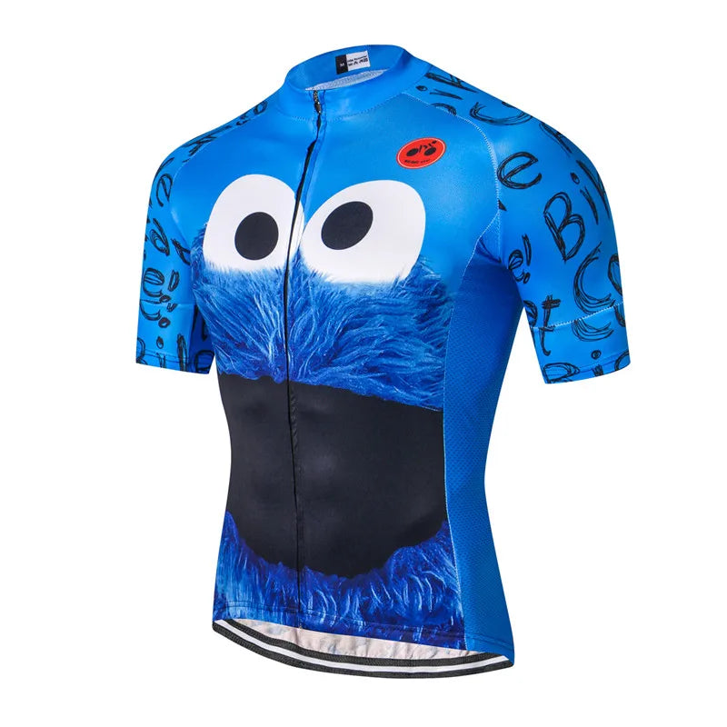 Top Green Cycling Jersey Funny Men'S Cookie Bicycle Cycling Clothing Maillot Ciclismo Breathable MTB Bike Jersey Shirt
