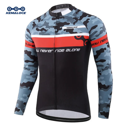 Wholesale 100% Polyester Men Cycling Jersey Quick Dry Bicycle Shirt Spring Full Sleeve Road Cycling Clothes Bike Jersey
