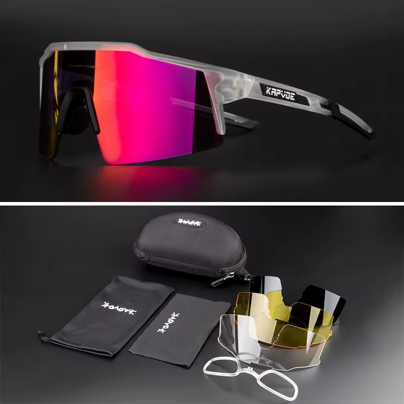 Kapove Cycling Glasses UV400 MTB Cycling Glasses Unisex Cycling Running Fishing Sports Sunglasses Polarized Cycling Sunglasses