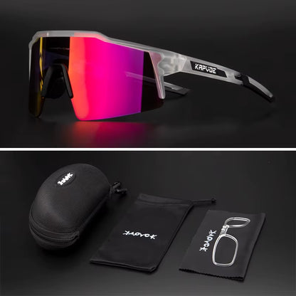 Kapove Cycling Glasses UV400 MTB Cycling Glasses Unisex Cycling Running Fishing Sports Sunglasses Polarized Cycling Sunglasses
