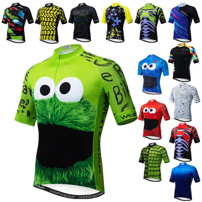 Top Green Cycling Jersey Funny Men'S Cookie Bicycle Cycling Clothing Maillot Ciclismo Breathable MTB Bike Jersey Shirt
