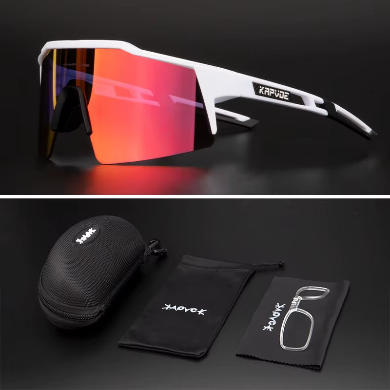 Kapove Cycling Glasses UV400 MTB Cycling Glasses Unisex Cycling Running Fishing Sports Sunglasses Polarized Cycling Sunglasses