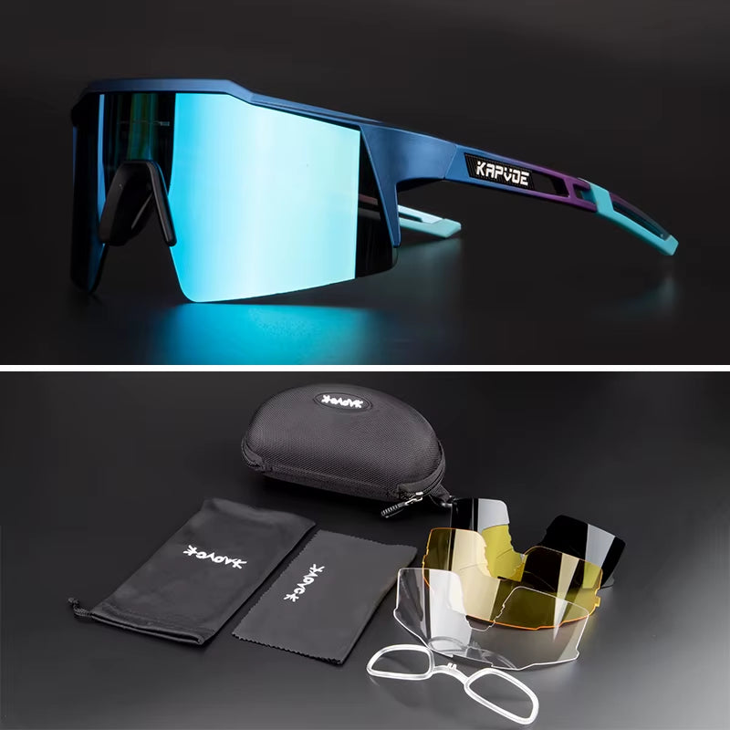 Kapove Cycling Glasses UV400 MTB Cycling Glasses Unisex Cycling Running Fishing Sports Sunglasses Polarized Cycling Sunglasses