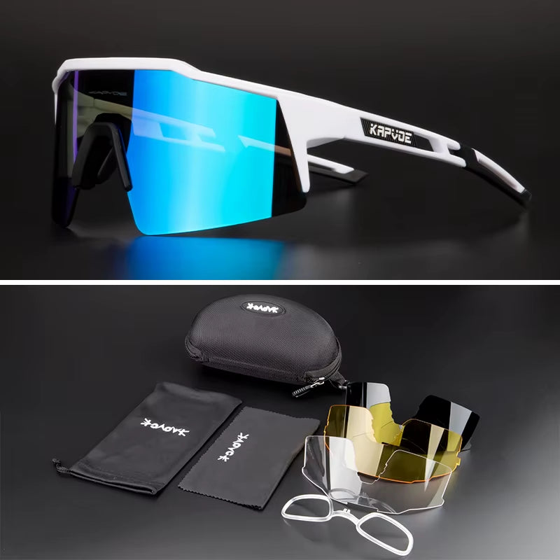 Kapove Cycling Glasses UV400 MTB Cycling Glasses Unisex Cycling Running Fishing Sports Sunglasses Polarized Cycling Sunglasses