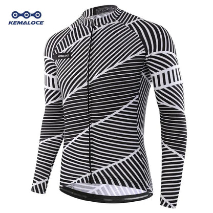 Wholesale 100% Polyester Men Cycling Jersey Quick Dry Bicycle Shirt Spring Full Sleeve Road Cycling Clothes Bike Jersey