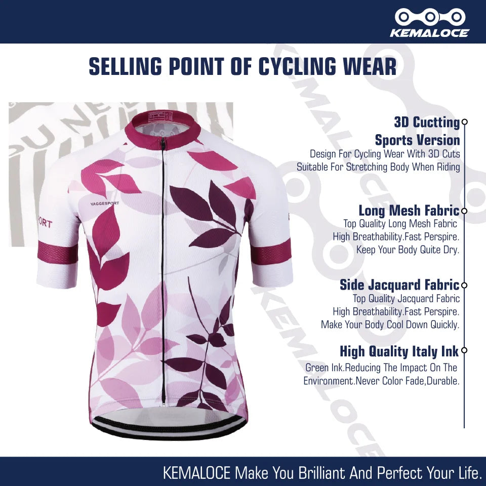Women Cycling Jersey Eco-Friendly Special Pink Bicycle Wear Sport Lady Purple Bike Shirts Outdoor Female Girl Apparel