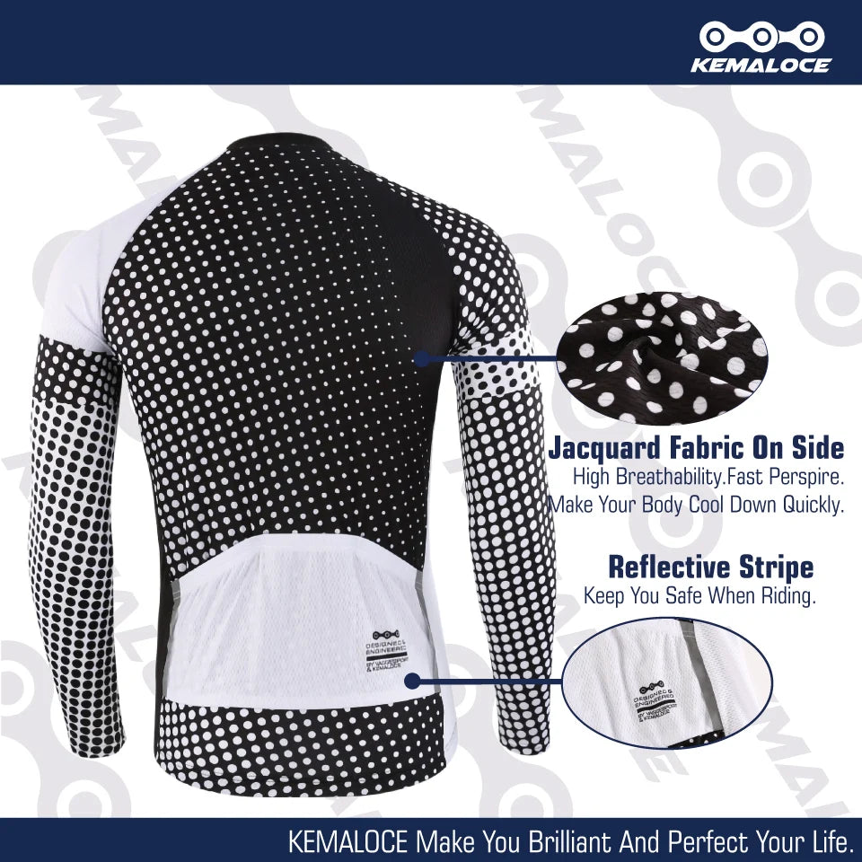 Wholesale 100% Polyester Men Cycling Jersey Quick Dry Bicycle Shirt Spring Full Sleeve Road Cycling Clothes Bike Jersey