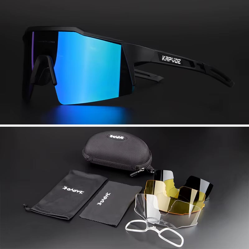 Kapove Cycling Glasses UV400 MTB Cycling Glasses Unisex Cycling Running Fishing Sports Sunglasses Polarized Cycling Sunglasses