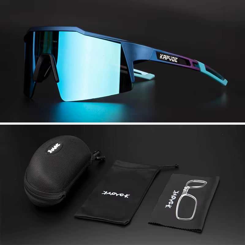 Kapove Cycling Glasses UV400 MTB Cycling Glasses Unisex Cycling Running Fishing Sports Sunglasses Polarized Cycling Sunglasses