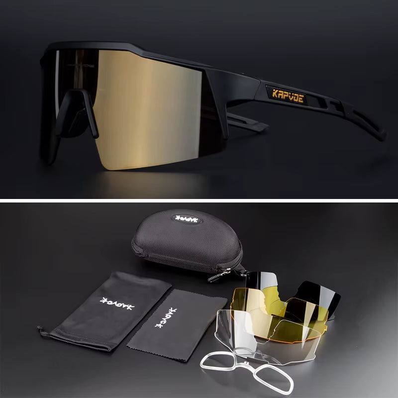 Kapove Cycling Glasses UV400 MTB Cycling Glasses Unisex Cycling Running Fishing Sports Sunglasses Polarized Cycling Sunglasses