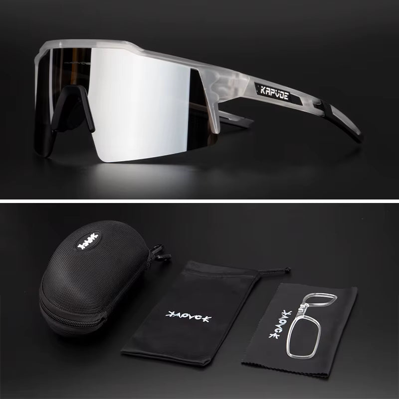 Kapove Cycling Glasses UV400 MTB Cycling Glasses Unisex Cycling Running Fishing Sports Sunglasses Polarized Cycling Sunglasses