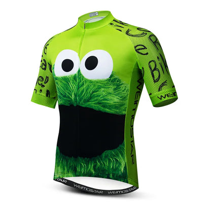 Top Green Cycling Jersey Funny Men'S Cookie Bicycle Cycling Clothing Maillot Ciclismo Breathable MTB Bike Jersey Shirt