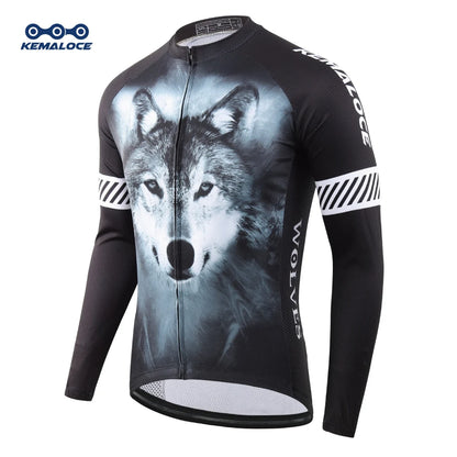 Wholesale 100% Polyester Men Cycling Jersey Quick Dry Bicycle Shirt Spring Full Sleeve Road Cycling Clothes Bike Jersey
