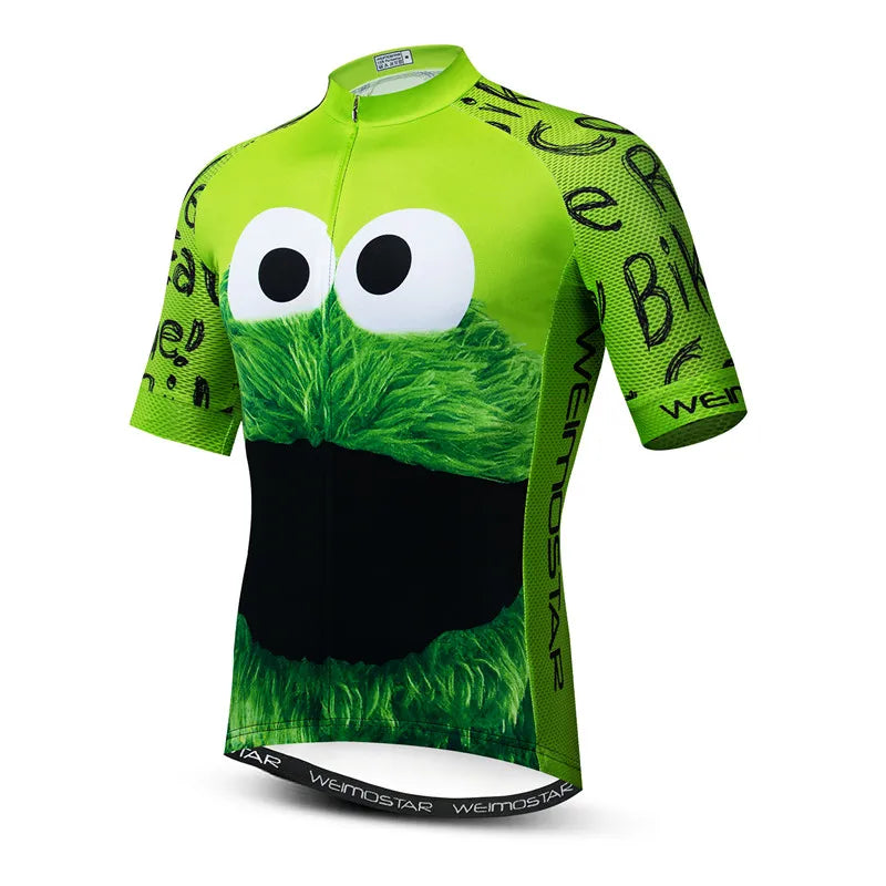 Top Green Cycling Jersey Funny Men'S Cookie Bicycle Cycling Clothing Maillot Ciclismo Breathable MTB Bike Jersey Shirt