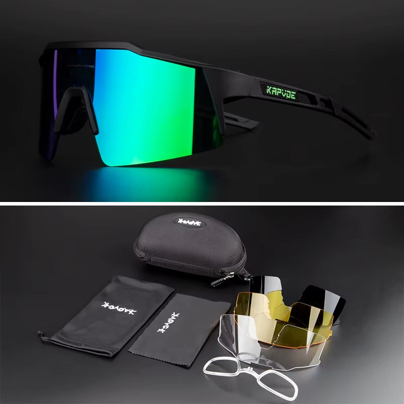 Kapove Cycling Glasses UV400 MTB Cycling Glasses Unisex Cycling Running Fishing Sports Sunglasses Polarized Cycling Sunglasses