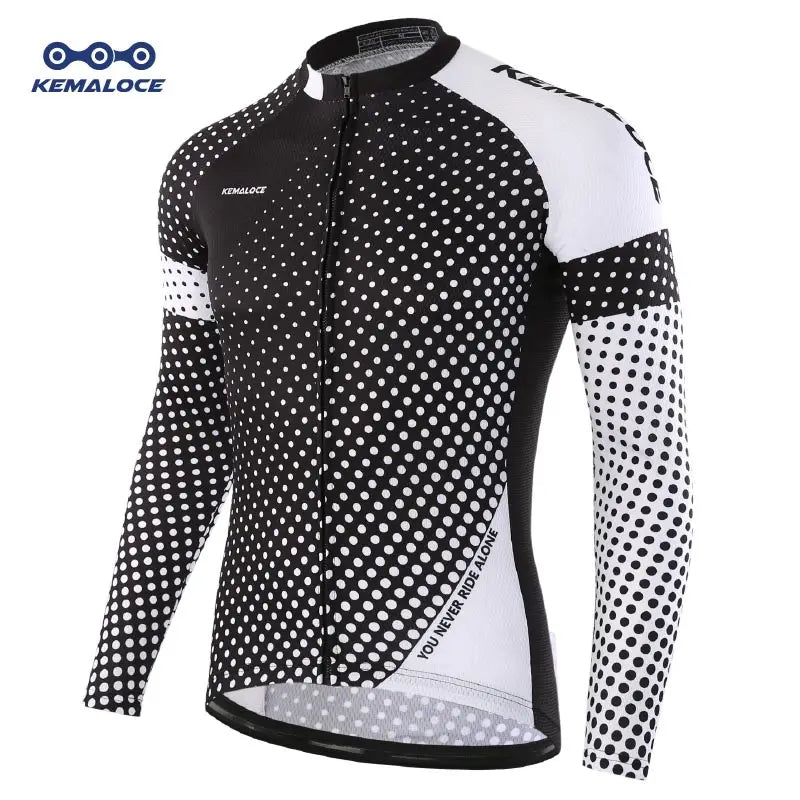 Wholesale 100% Polyester Men Cycling Jersey Quick Dry Bicycle Shirt Spring Full Sleeve Road Cycling Clothes Bike Jersey