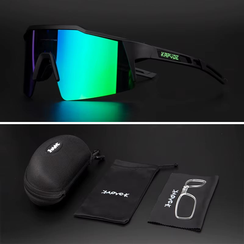 Kapove Cycling Glasses UV400 MTB Cycling Glasses Unisex Cycling Running Fishing Sports Sunglasses Polarized Cycling Sunglasses