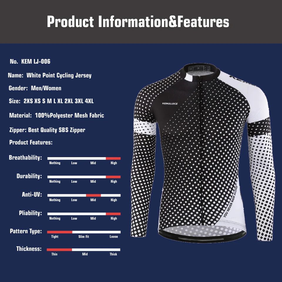 Wholesale 100% Polyester Men Cycling Jersey Quick Dry Bicycle Shirt Spring Full Sleeve Road Cycling Clothes Bike Jersey