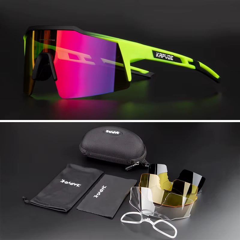 Kapove Cycling Glasses UV400 MTB Cycling Glasses Unisex Cycling Running Fishing Sports Sunglasses Polarized Cycling Sunglasses