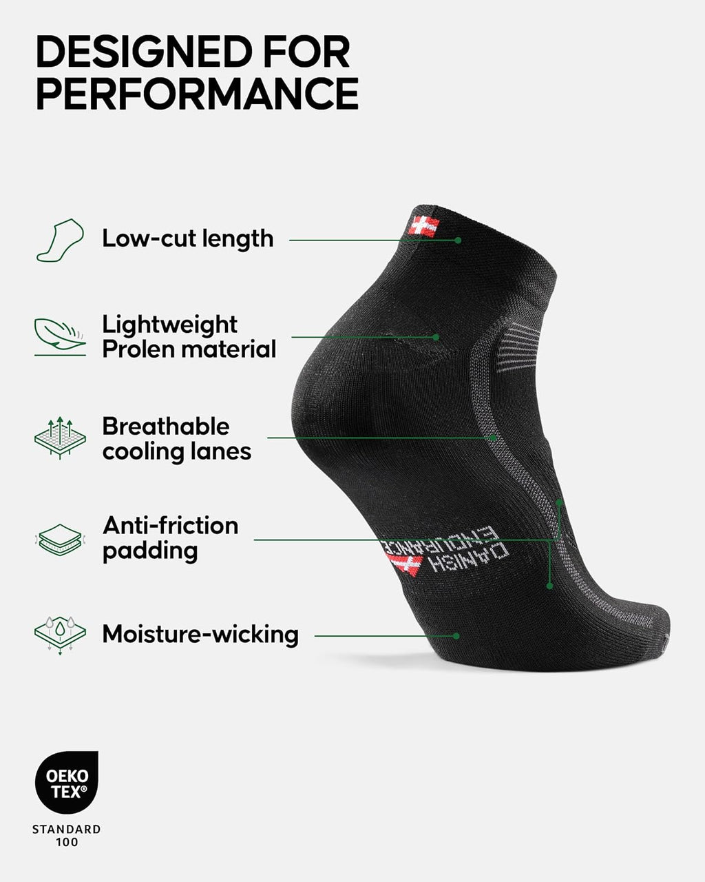 Cycling Socks, Low-Cut, Breathable for Men & Women, Unisex, 3-Pack