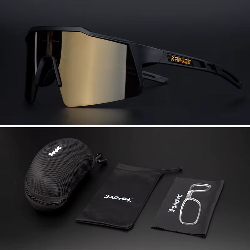 Kapove Cycling Glasses UV400 MTB Cycling Glasses Unisex Cycling Running Fishing Sports Sunglasses Polarized Cycling Sunglasses